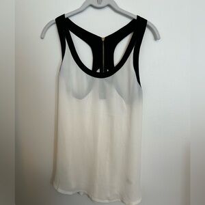 Express Tank - White Tank with Gold Zipper